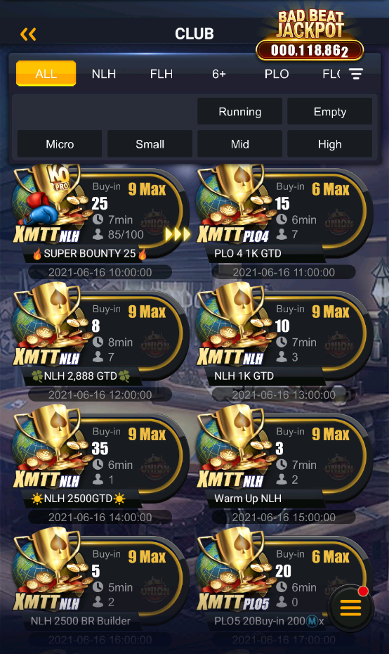 PokerBROS Diamond Union Tournaments